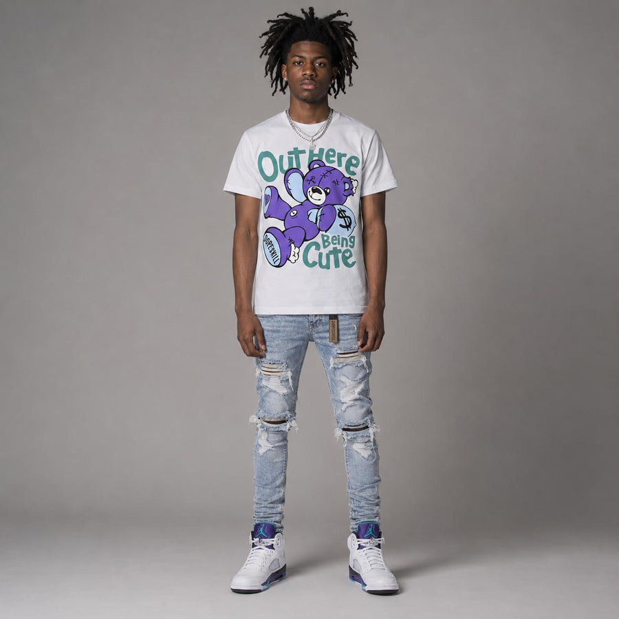Grape 5s DopeSkill T-Shirt Out Here Being Cute Graphic