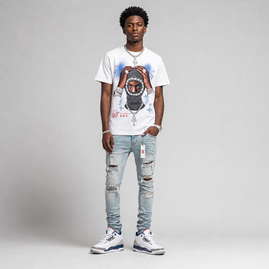 “True Blue” 3s DopeSkill T-Shirt Key of Life Graphic