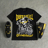 Black Tour Yellow AJ 4 Thunder DopeSkill T-Shirt Go Fund Yourself Graphic
