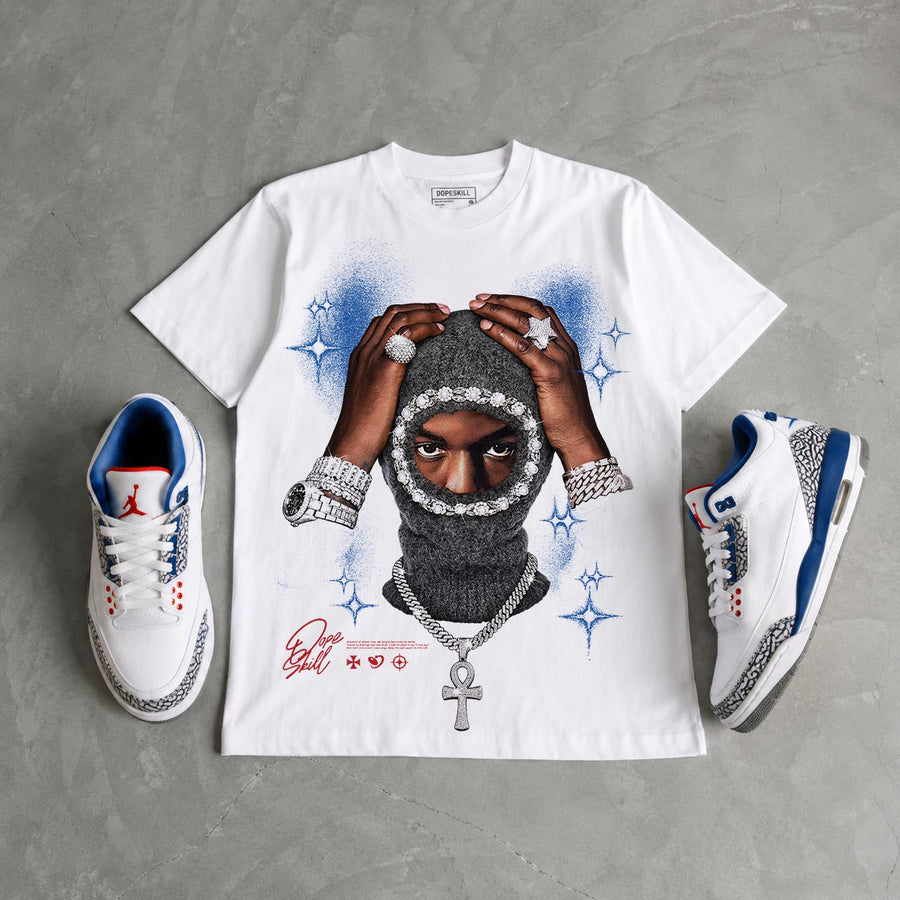 “True Blue” 3s DopeSkill T-Shirt Key of Life Graphic