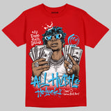 Red 'All Hustle No Luck' DopeSkill Graphic T-Shirt