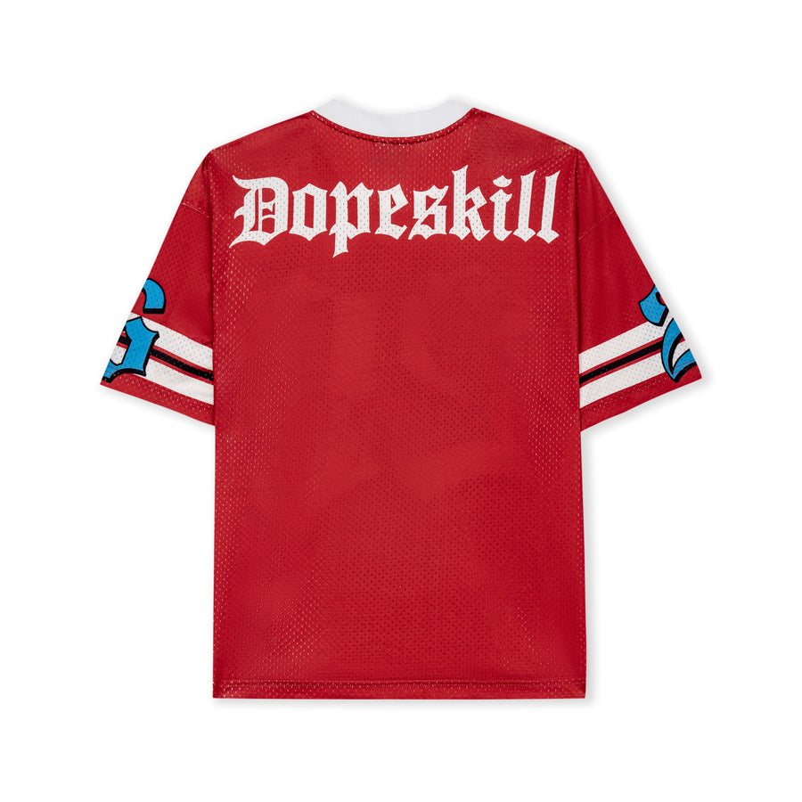 DopeSkill Oversized Jersey Streetwear Graphic Tee Cool V-Neck Red T-Shirt Angel 26 Graphic