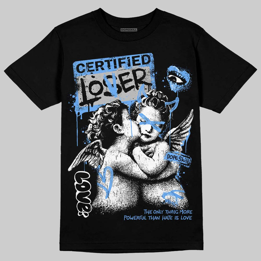 Black University Blue 5s DopeSkill T-Shirt Certified Lover Graphic