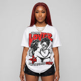 Cherry 11s DopeSkill Oversize Print T-Shirt Real Ones Choose Loyalty Graphic