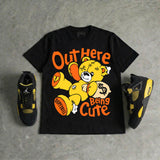Black Tour Yellow AJ 4 Thunder DopeSkill T-Shirt Out Here Being Cute Graphic