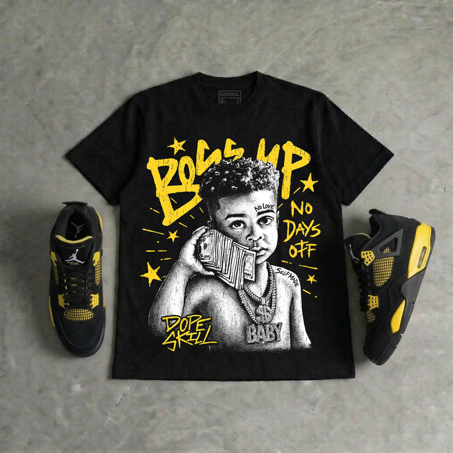 Black Tour Yellow AJ 4 Thunder DopeSkill T-Shirt Boss Up Graphic