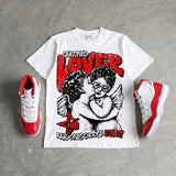Cherry 11s DopeSkill Oversize Print T-Shirt Real Ones Choose Loyalty Graphic