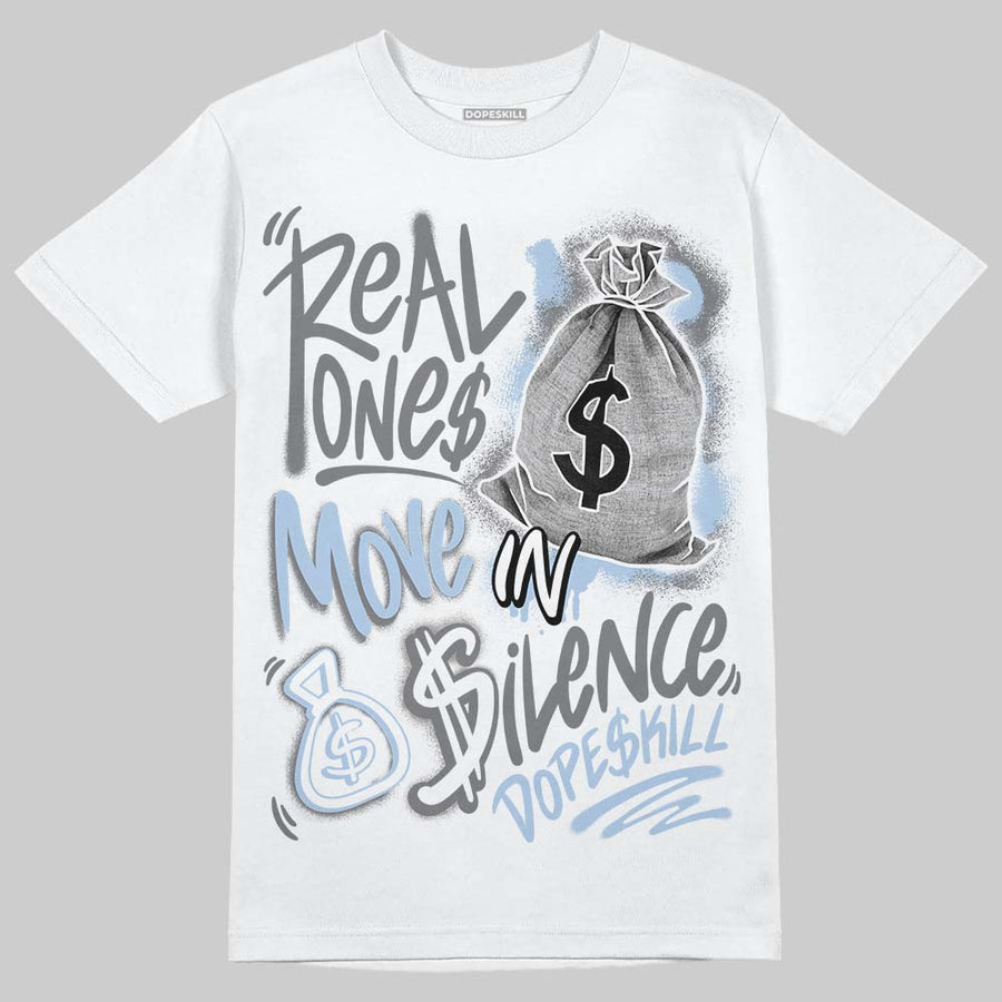 NB 2000 “Silver/Blue” DopeSkill T-Shirt Real Ones Move In Silence Graphic