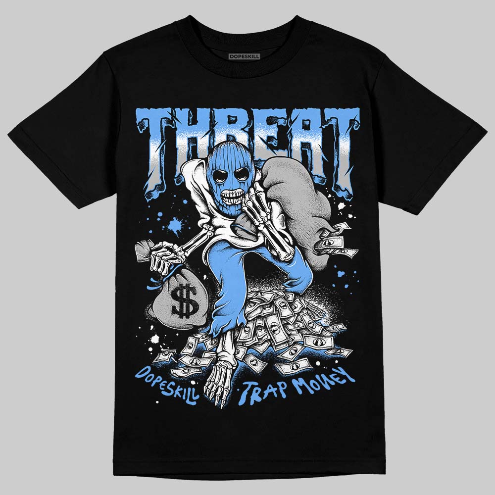 Black University Blue 5s DopeSkill T-Shirt Threat Graphic