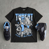 Black University Blue 5s DopeSkill T-Shirt Threat Graphic
