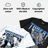 Black University Blue 5s DopeSkill T-Shirt Threat Graphic