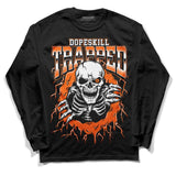 Orange Black White DopeSkill Long Sleeve T-Shirt Trapped Halloween Graphic