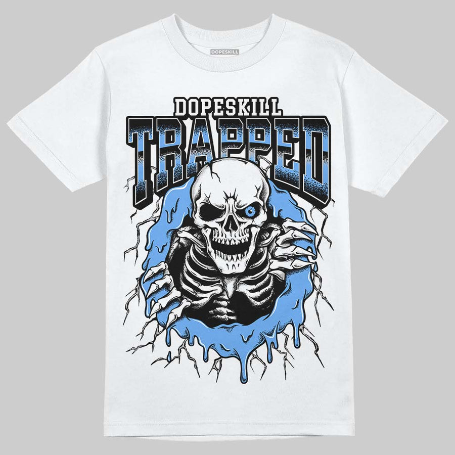 Black University Blue 5s DopeSkill T-Shirt Trapped Halloween Graphic