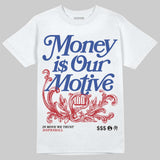 Rare Air 4s DopeSkill T-Shirt Money Is Our Motive Typo Graphic