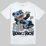 Black University Blue 5s DopeSkill T-Shirt Born To Be Rich Graphic