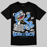 Black University Blue 5s DopeSkill T-Shirt Born To Be Rich Graphic