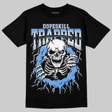 Black University Blue 5s DopeSkill T-Shirt Trapped Halloween Graphic
