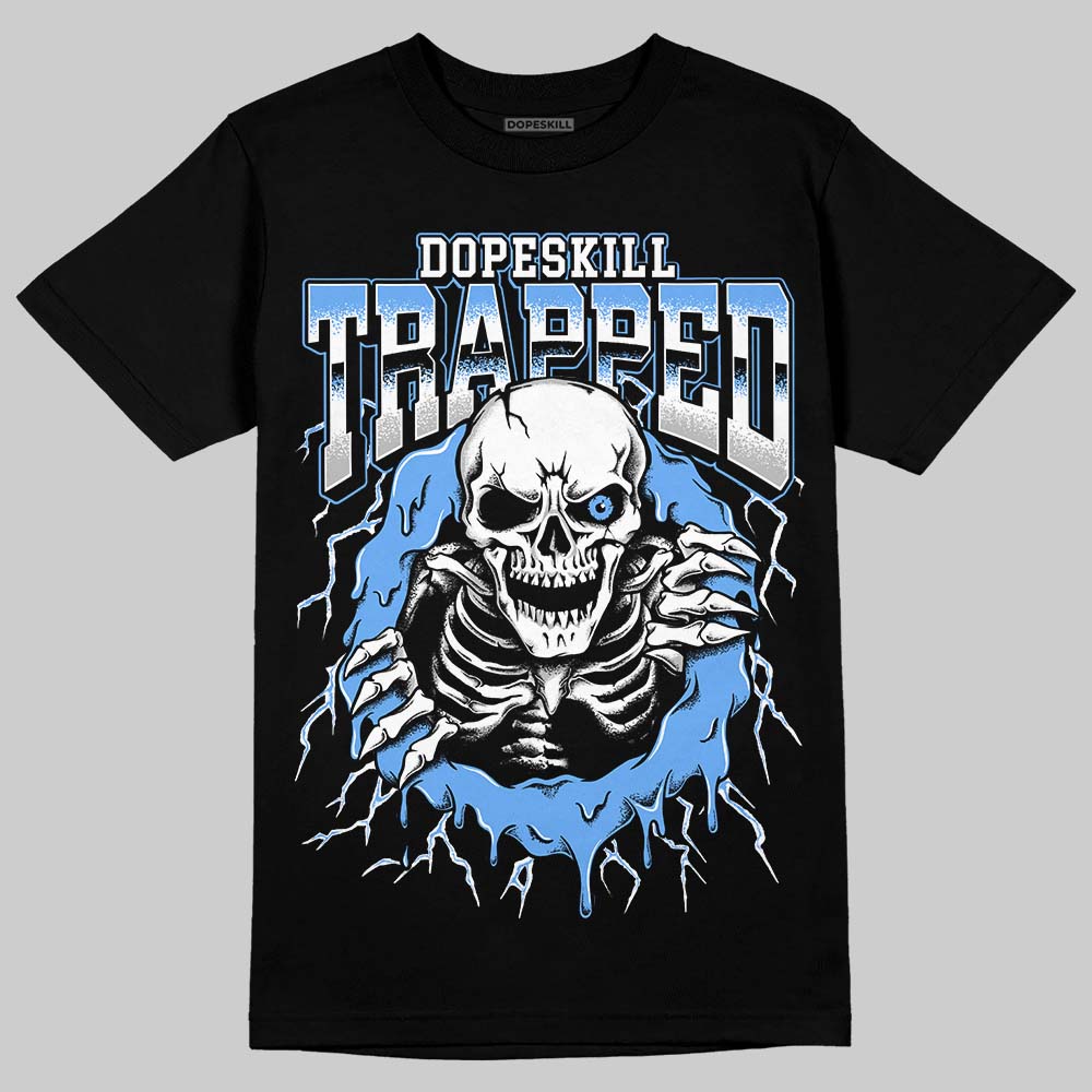 Black University Blue 5s DopeSkill T-Shirt Trapped Halloween Graphic