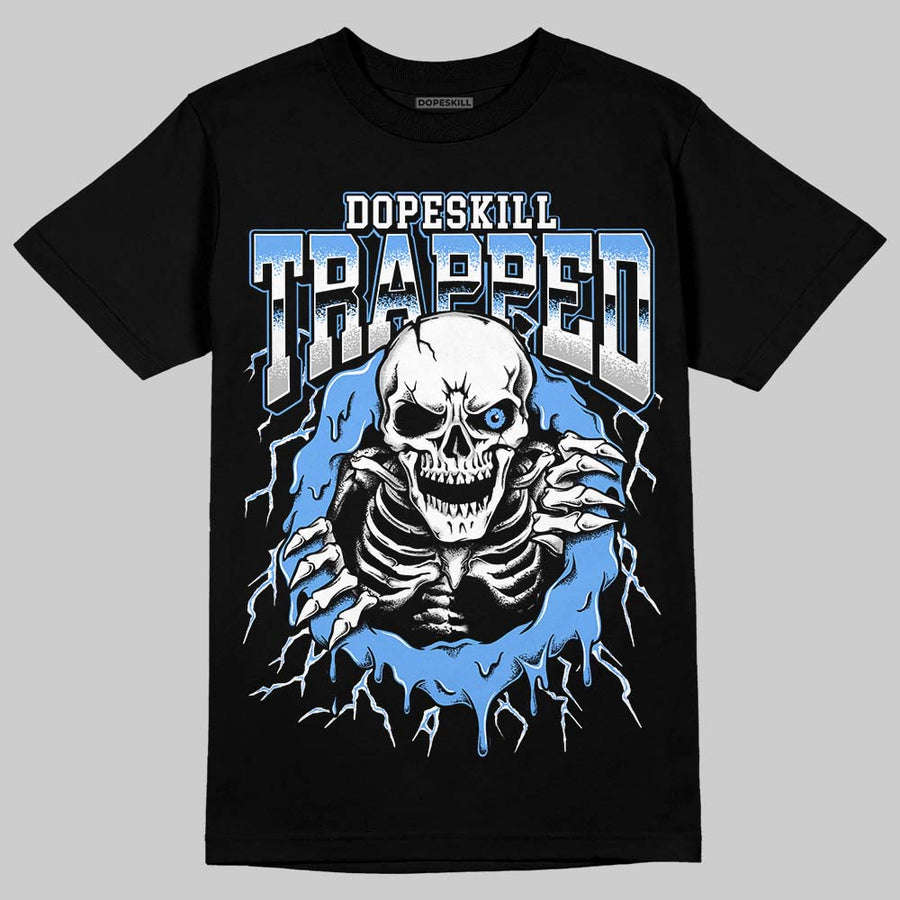 Black University Blue 5s DopeSkill T-Shirt Trapped Halloween Graphic