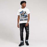Black University Blue 5s DopeSkill T-Shirt Born To Be Rich Graphic