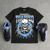 Black University Blue 5s DopeSkill T-Shirt Trapped Halloween Graphic