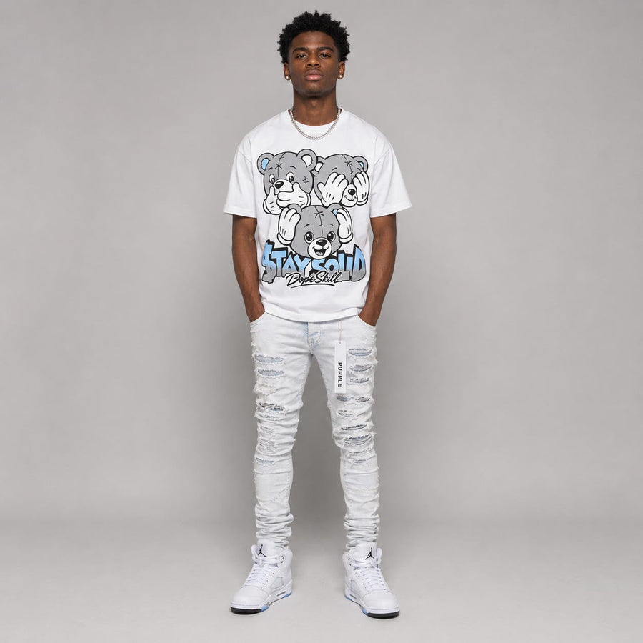 White Metallic 5s DopeSkill T-Shirt Stay Solid Graphic