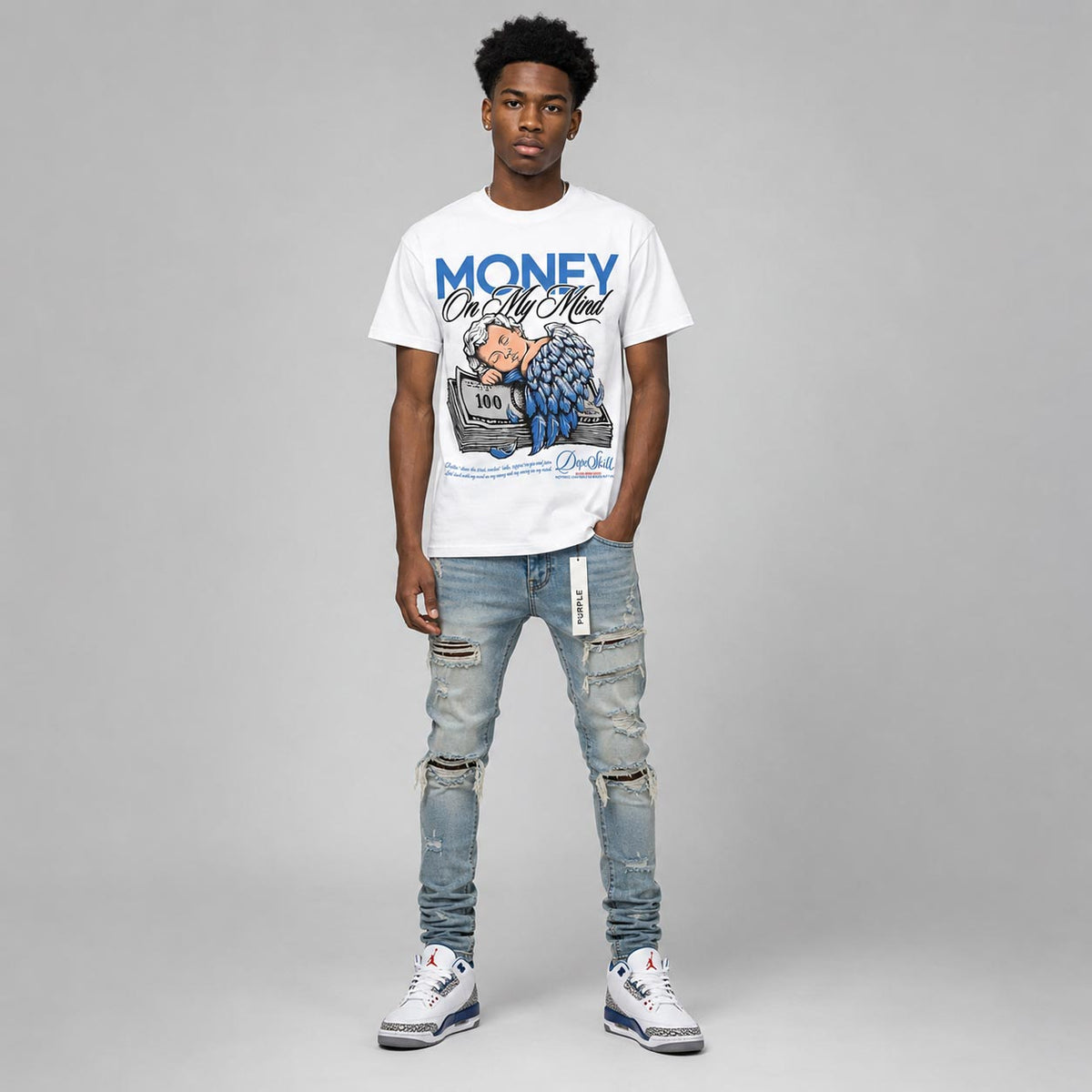 “True Blue” 3s DopeSkill T-Shirt MOMM Graphic