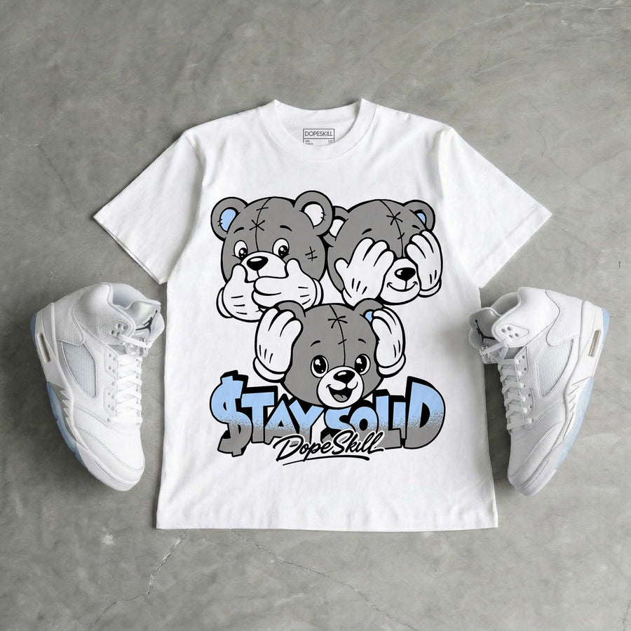 White Metallic 5s DopeSkill T-Shirt Stay Solid Graphic