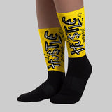 Yellow Ochre 6s DopeSkill Sublimated Socks Hustle Graphic