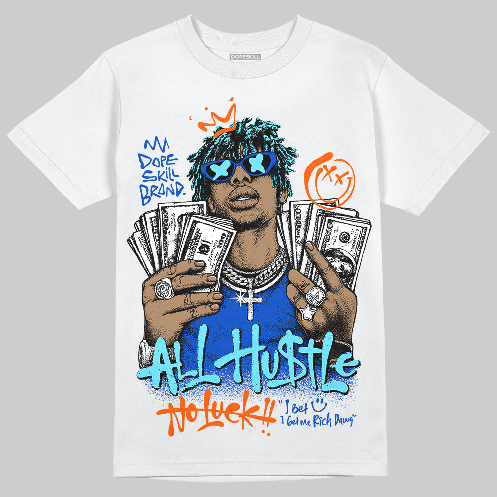 Royal Blue 'All Hustle No Luck' DopeSkill Graphic T-Shirt