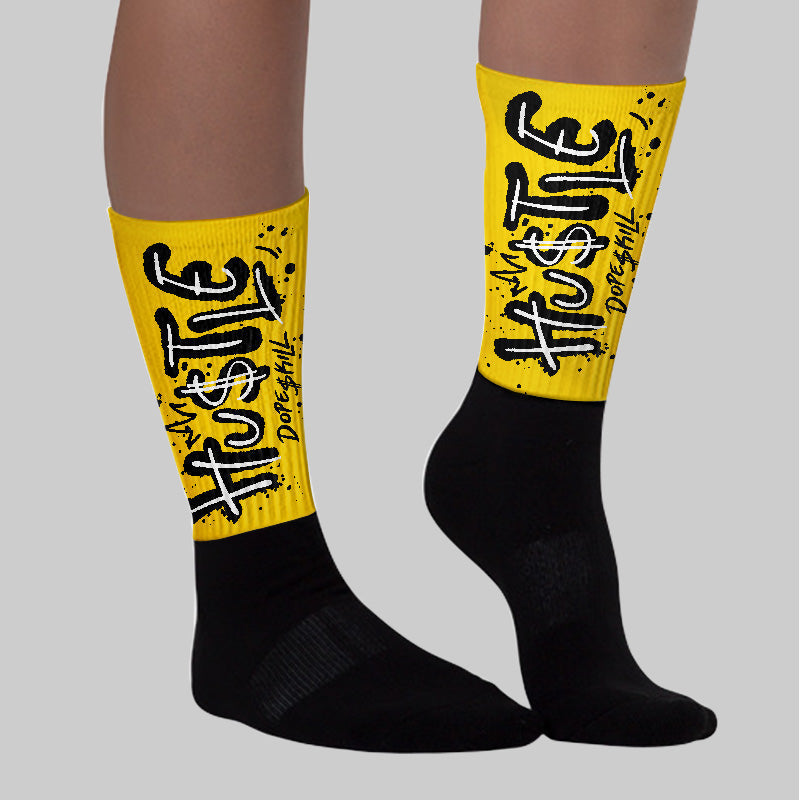 Yellow Ochre 6s DopeSkill Sublimated Socks Hustle Graphic