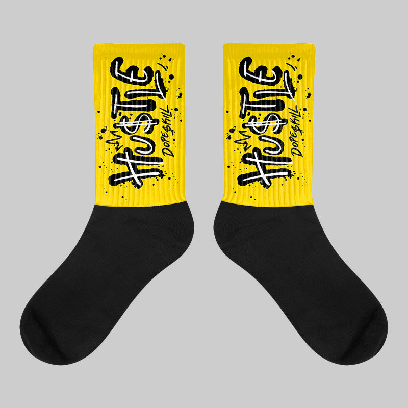 Yellow Ochre 6s DopeSkill Sublimated Socks Hustle Graphic