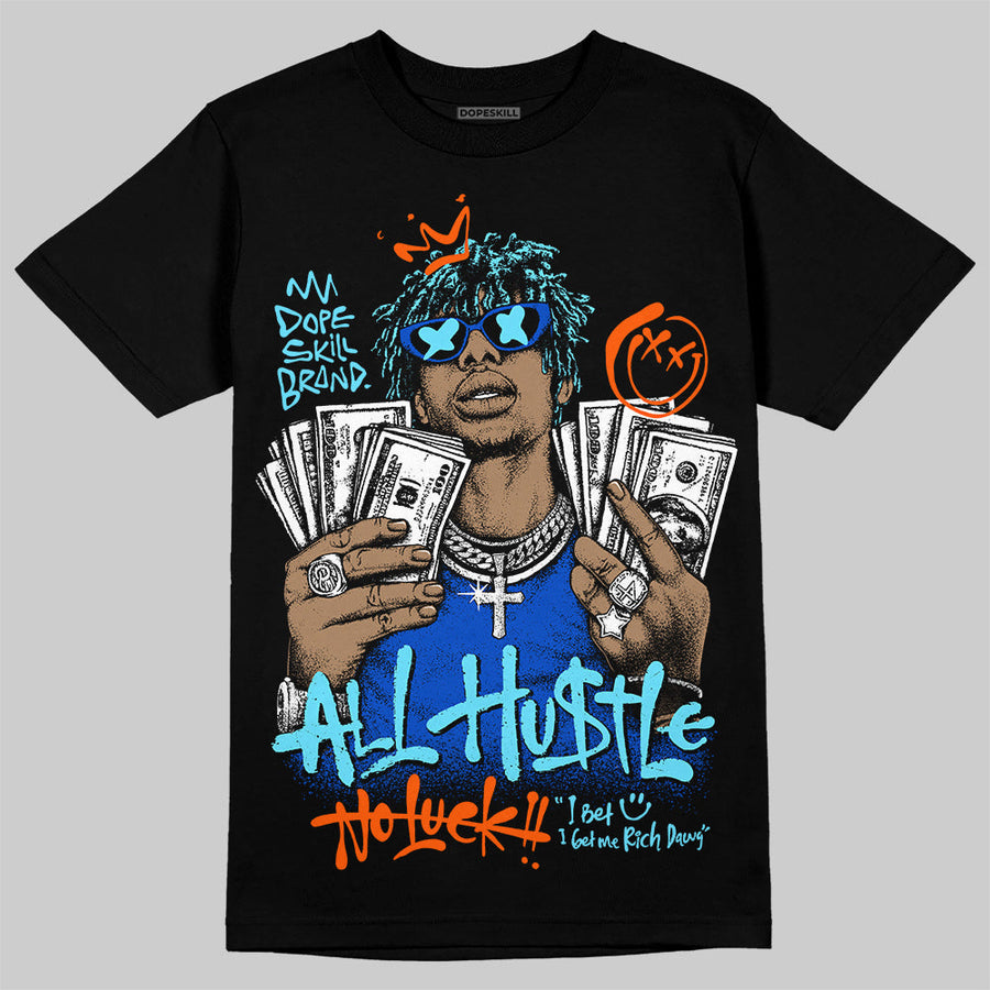 Royal Blue 'All Hustle No Luck' DopeSkill Graphic T-Shirt