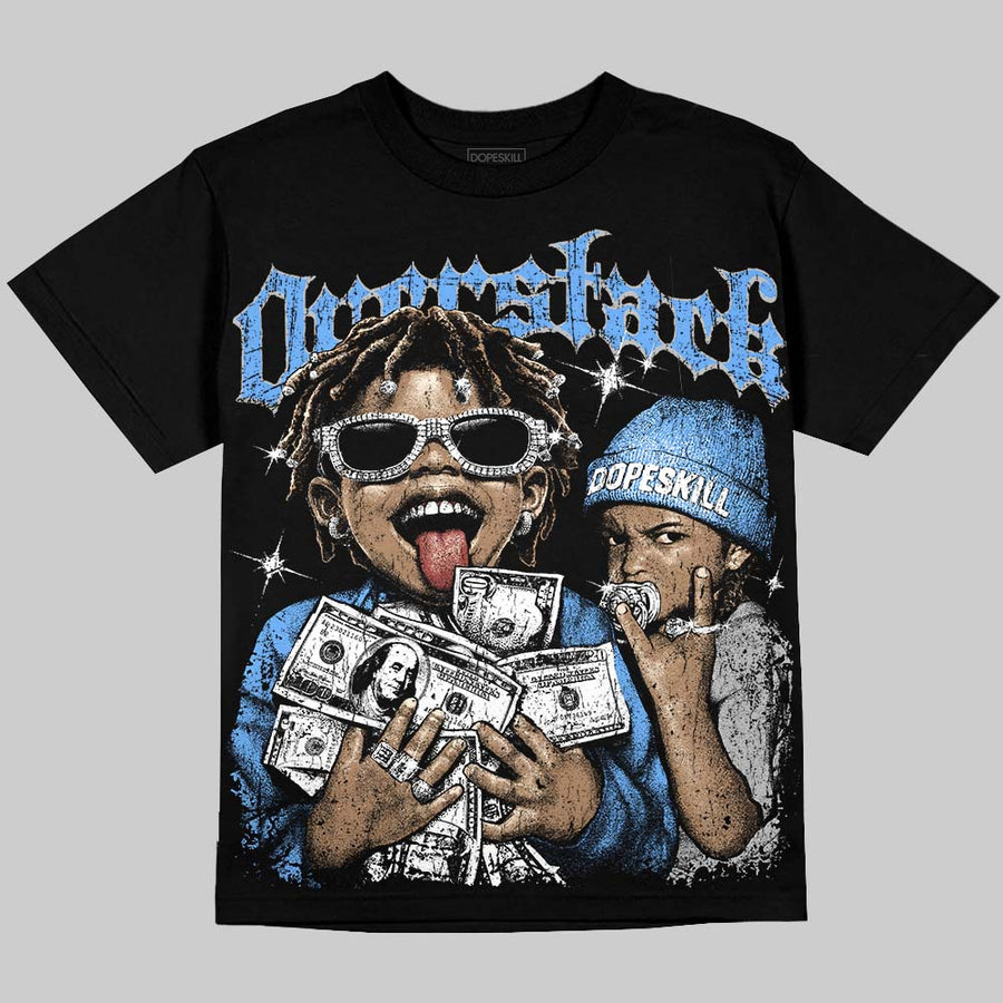 Black University Blue 5s DopeSkill Oversize Print T-Shirt Overstack Graphic