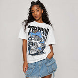 Black University Blue 5s DopeSkill T-Shirt Trippin Graphic