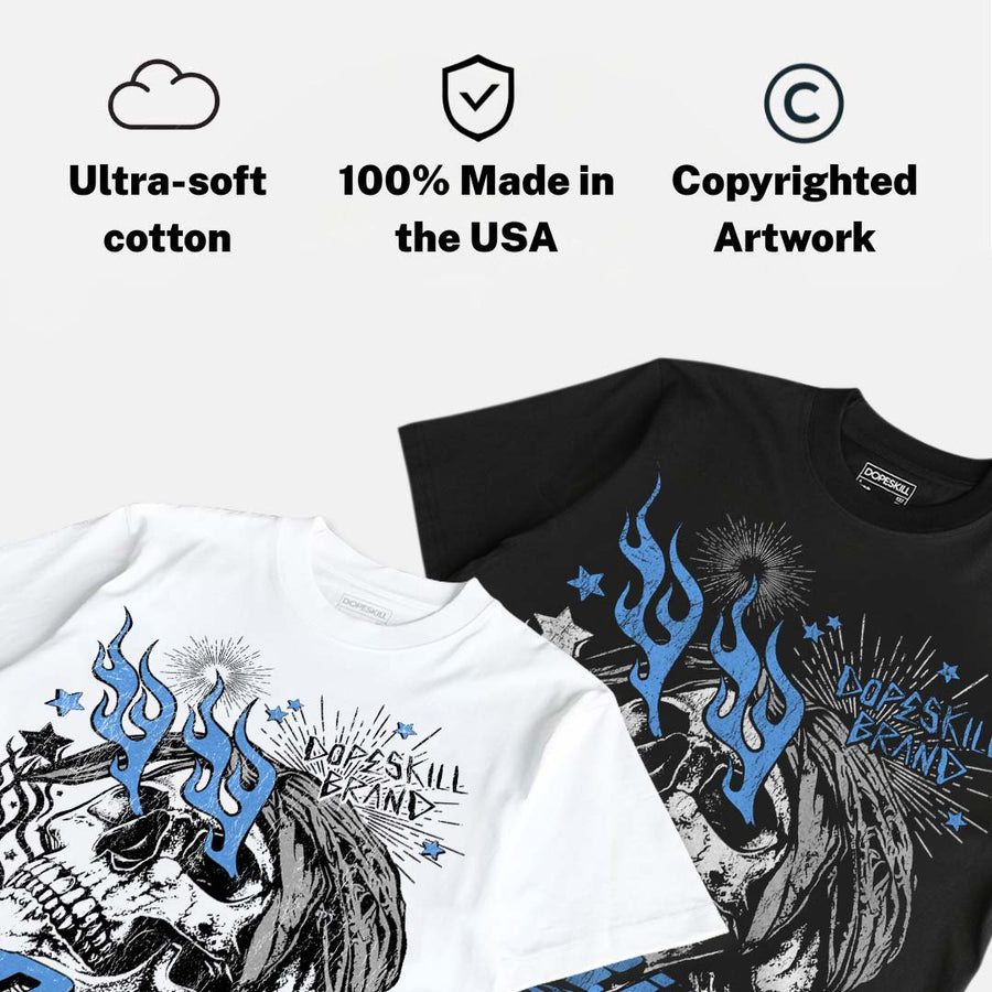 Black University Blue 5s DopeSkill T-Shirt Drip Season Graphic
