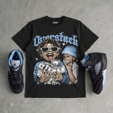 Black University Blue 5s DopeSkill Oversize Print T-Shirt Overstack Graphic