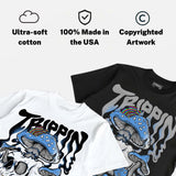 Black University Blue 5s DopeSkill T-Shirt Trippin Graphic