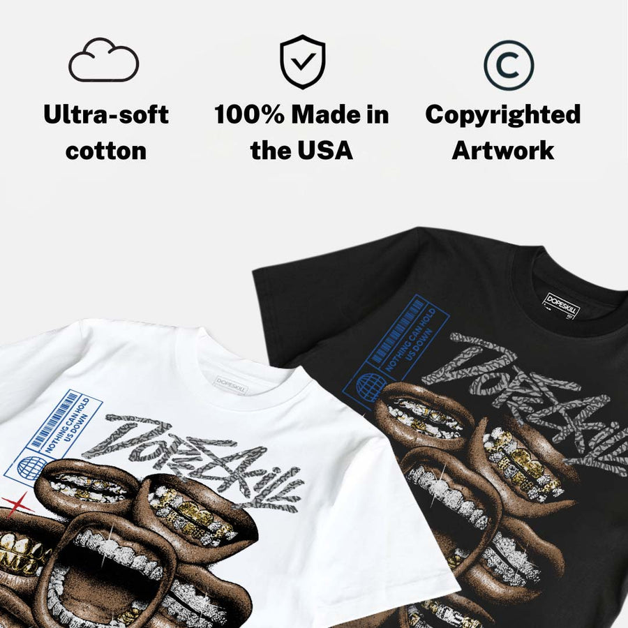 “True Blue” 3s DopeSkill T-Shirt The Mouth With No Droughts Graphic