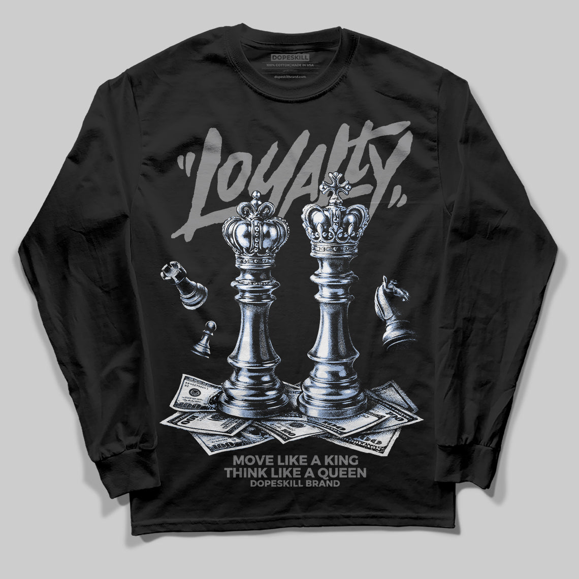 Grey 'Loyalty' DopeSkill Graphic Long Sleeve T-Shirt