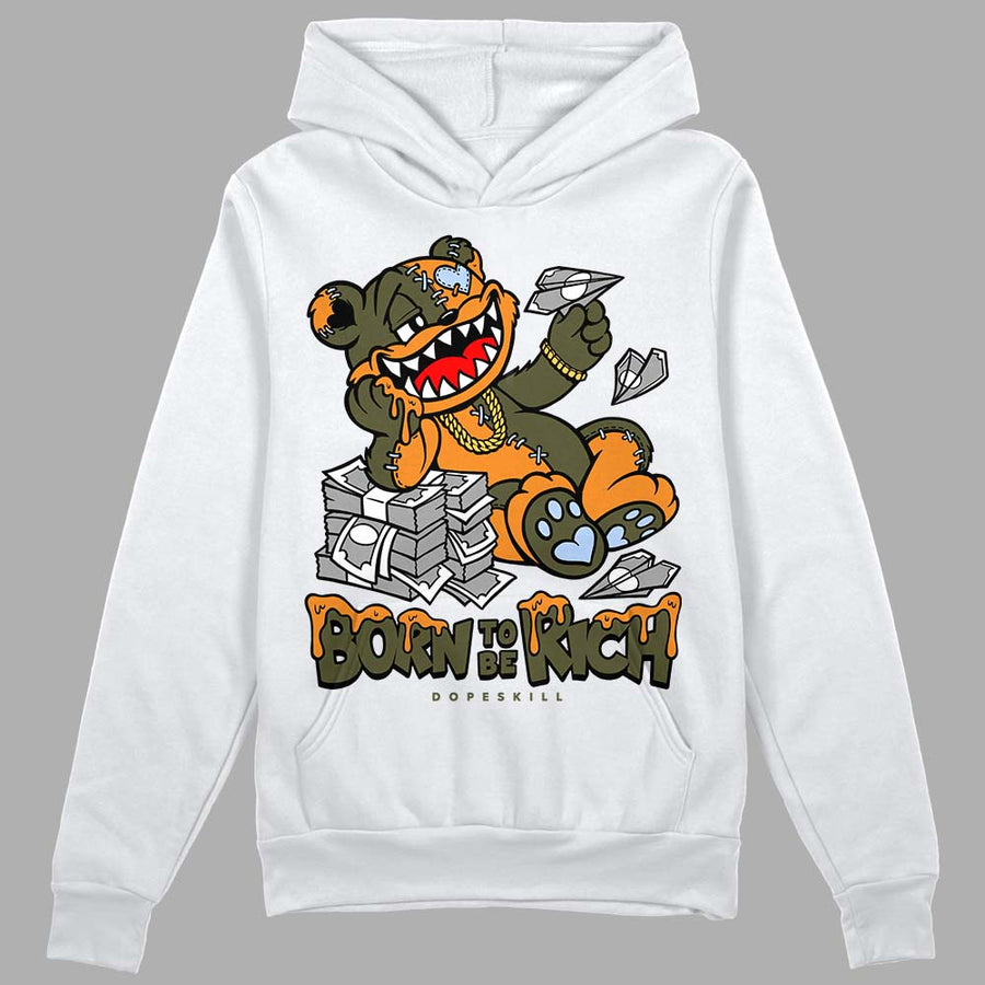 Olive 5s DopeSkill Hoodie Sweatshirt Born To Be Rich Graphic