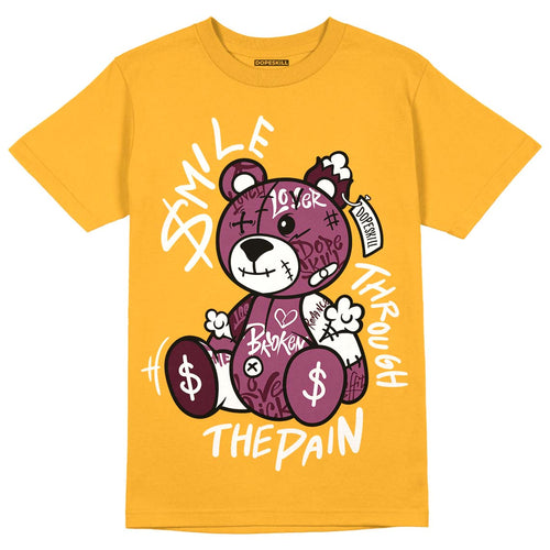 AJ 1 Retro High OG Brotherhood DopeSkill University Gold T-shirt Smile Through The Pain Graphic