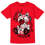 AJ 4 Red Thunder DopeSkill Red T-shirt Smile Through The Pain Graphic