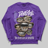 Grape 5s DopeSkill Long Sleeve T-Shirt The Mouth With No Droughts Graphic