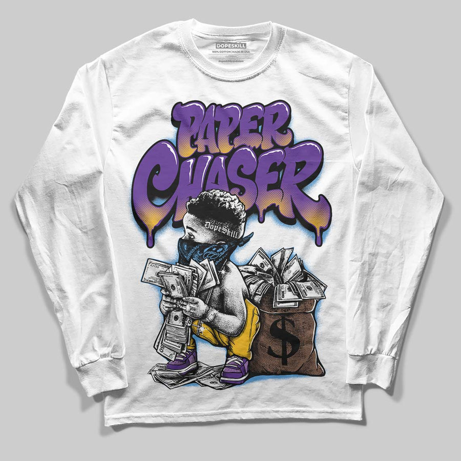 PURPLE 'Paper Chaser Boy' DopeSkill Graphic Long Sleeve T-Shirt