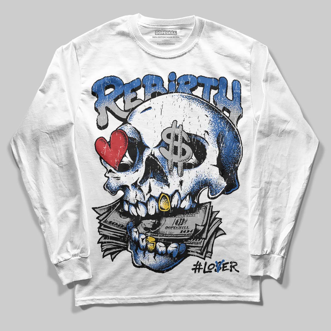 “True Blue” 3s DopeSkill Long Sleeve T-Shirt Rebirth Graphic