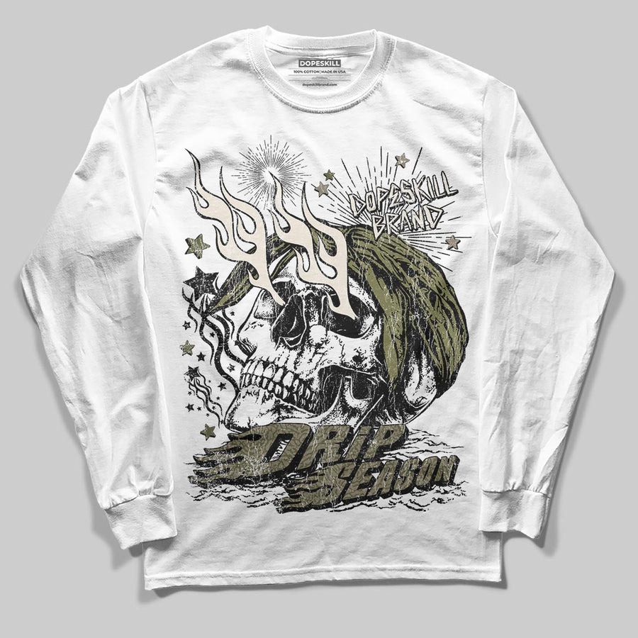 Medium Olive 3s DopeSkill Long Sleeve T-Shirt Drip Season Graphic