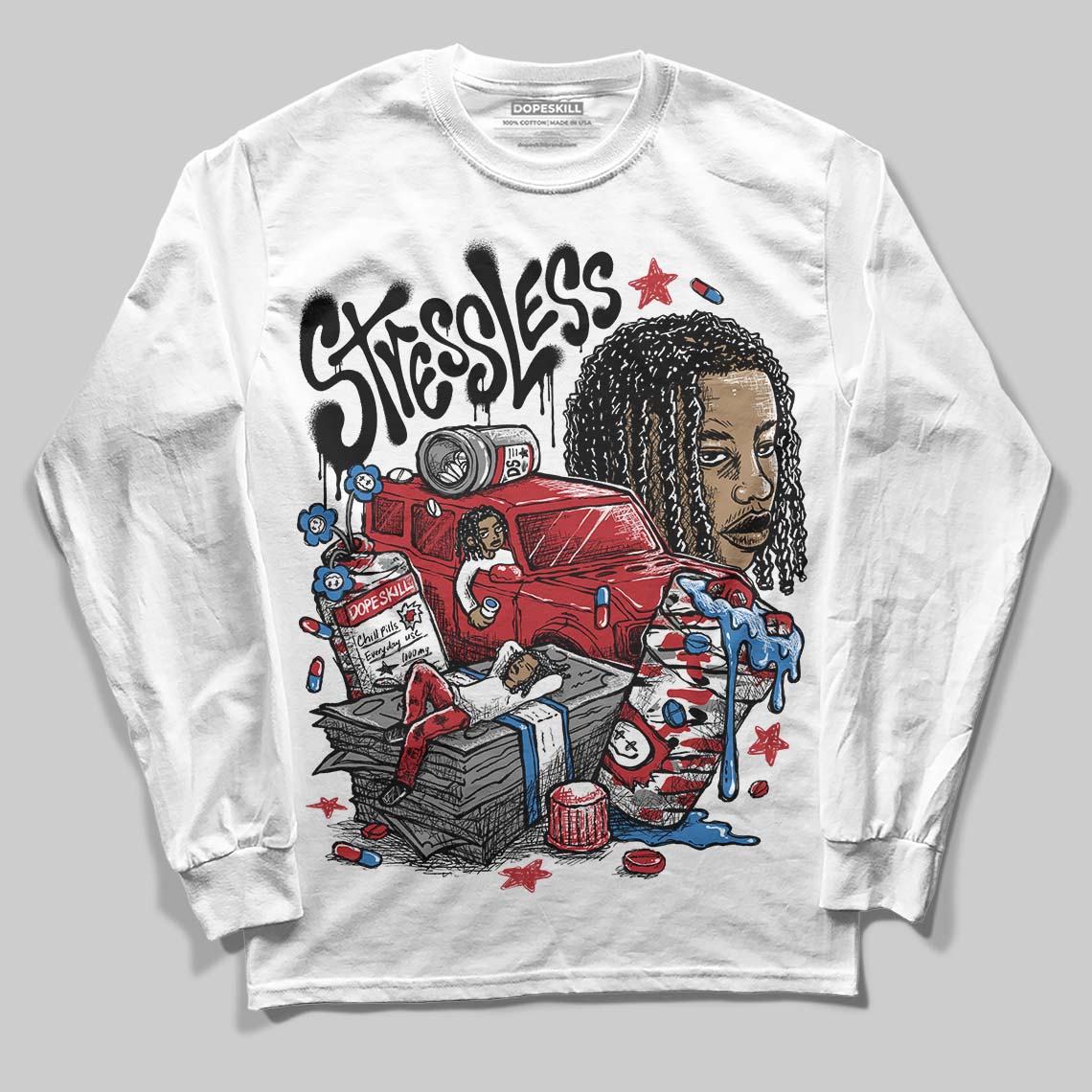 Bugs Bunny 8s DopeSkill Long Sleeve T-Shirt Stressless Graphic