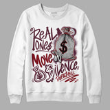 Burgundy 5s DopeSkill Sweatshirt Real Ones Move In Silence Graphic