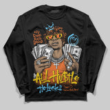 Orange 'All Hustle No Luck' DopeSkill Graphic Long Sleeve T-Shirt